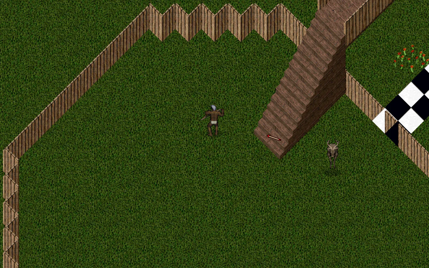 A character on the racetrack with an arrow in flight towards a hart, point first